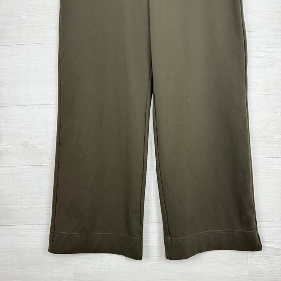 Halara High Waisted Straight Leg Casual Pants Size L Olive Green Stretch Pockets - Picture 6 of 16